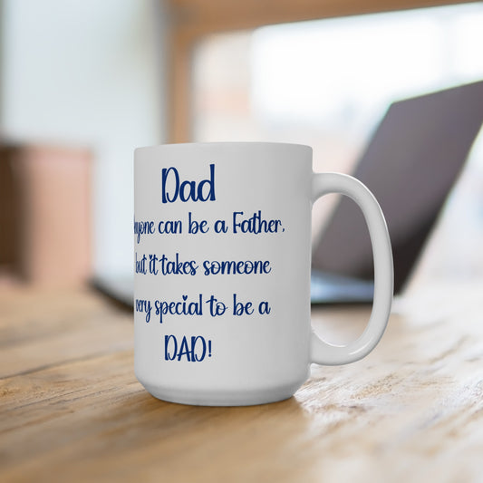 "DAD" Blue Lettering Ceramic Mug 11or 15 oz DAD01BL
