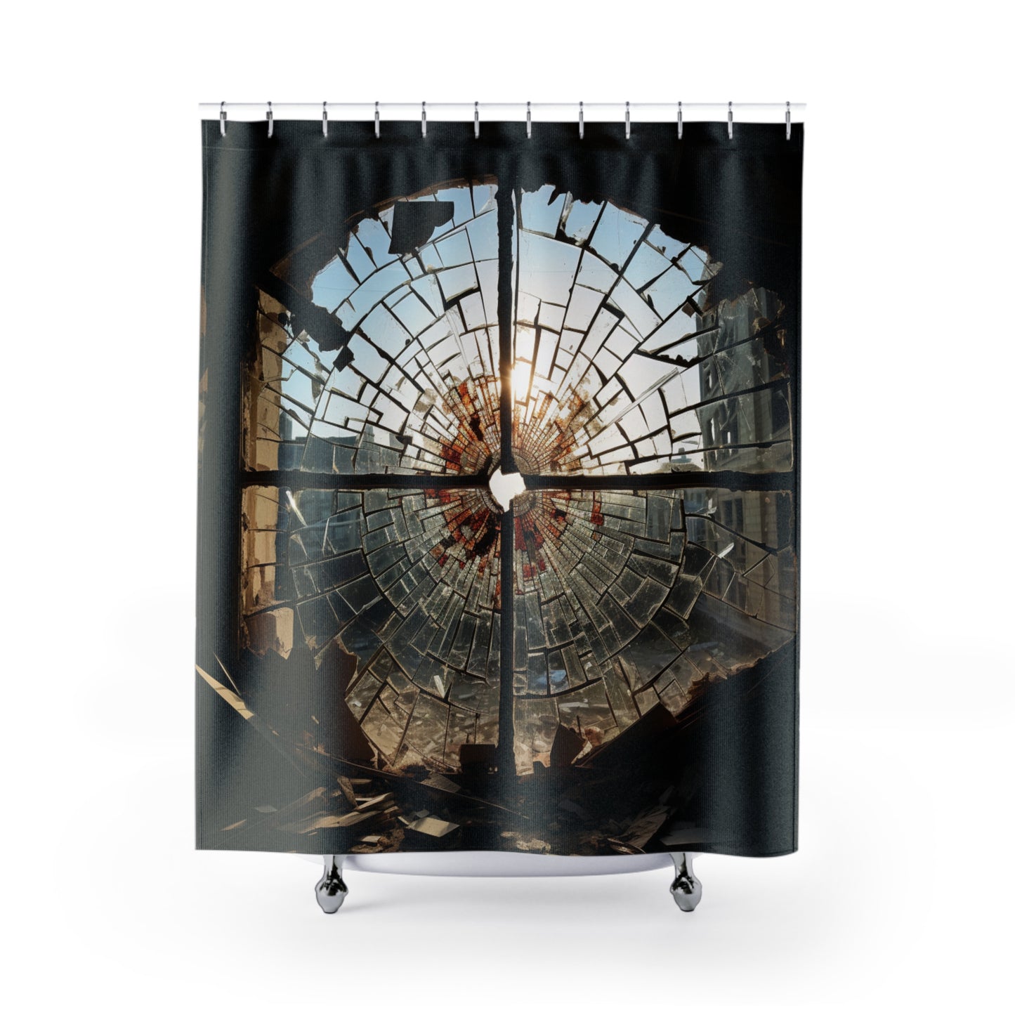 Broken Window Shower Curtain BWSC.001v1