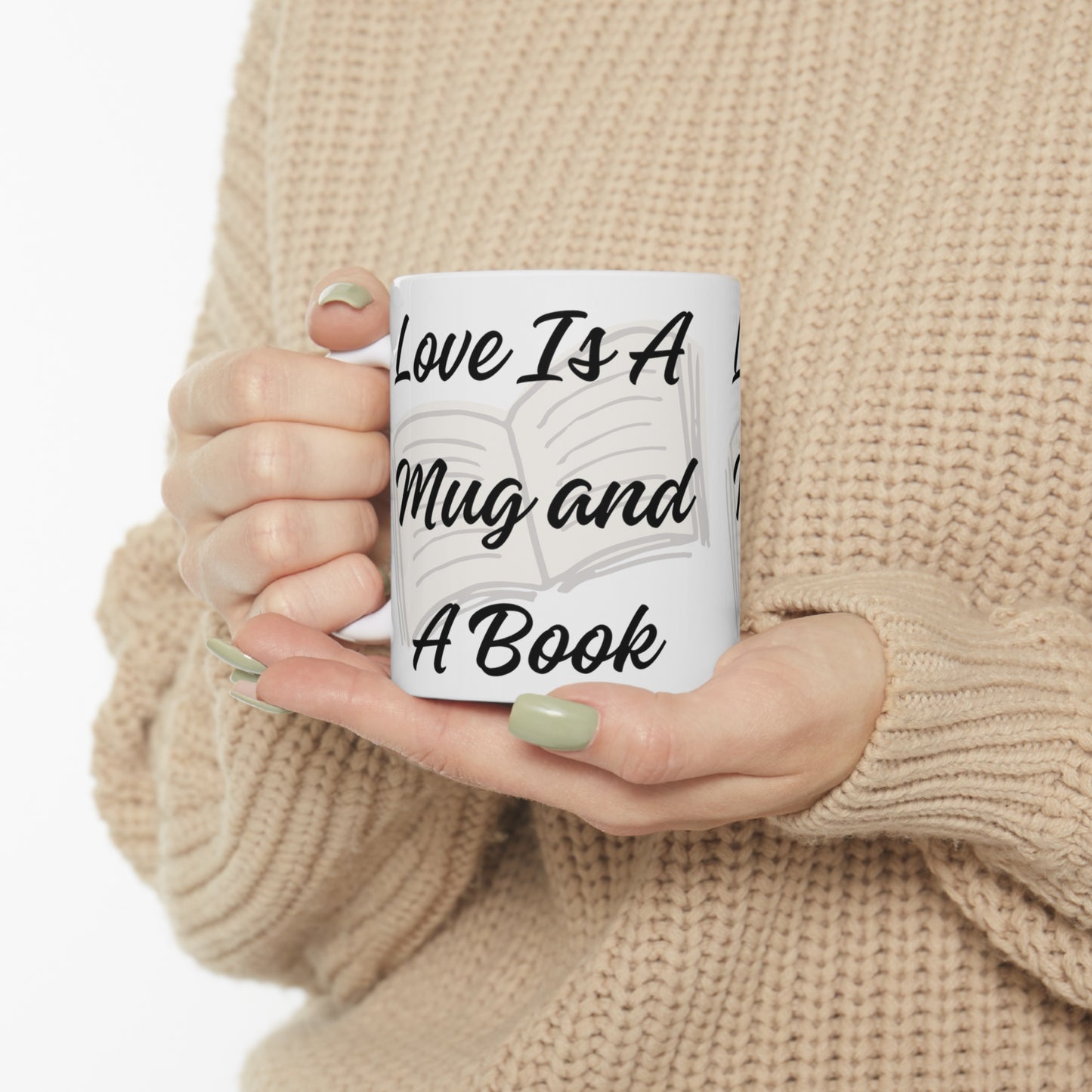 "Love Is A Mug and A Book" Ceramic Mug 11oz L28665