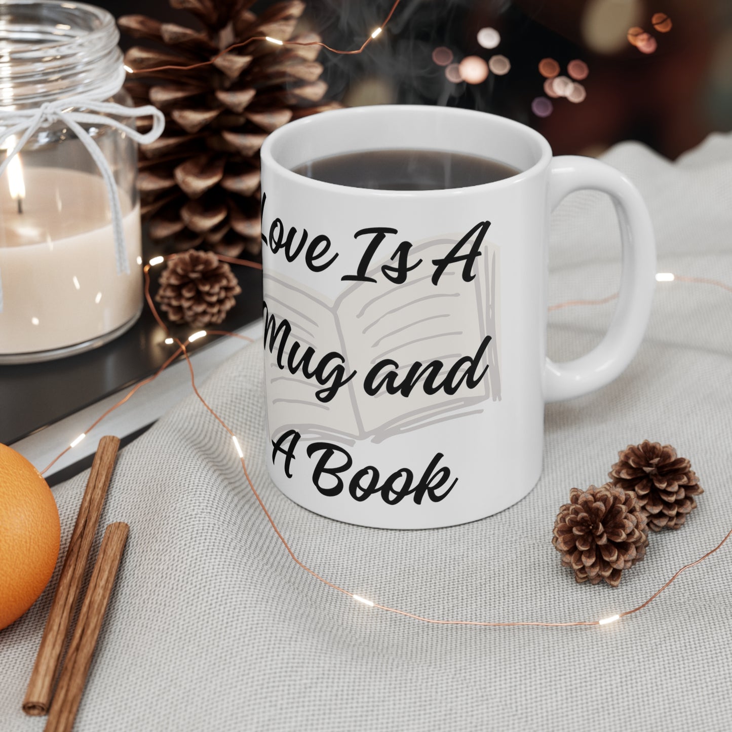 "Love Is A Mug and A Book" Ceramic Mug 11oz L28665