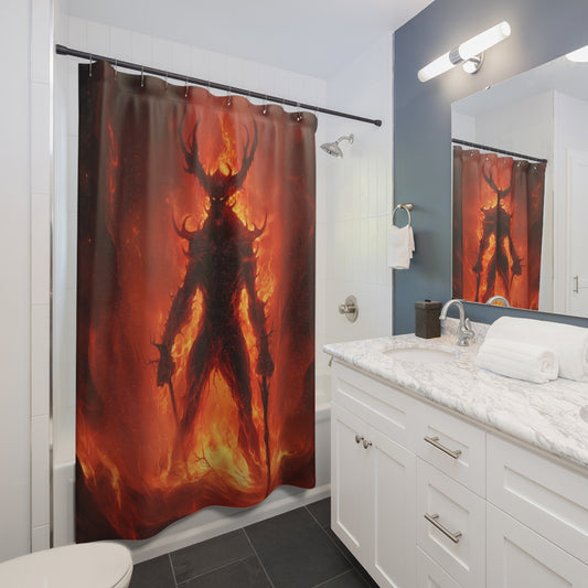 "The Devil Made Me Do It" Shower Curtain V2 DSC.002v2