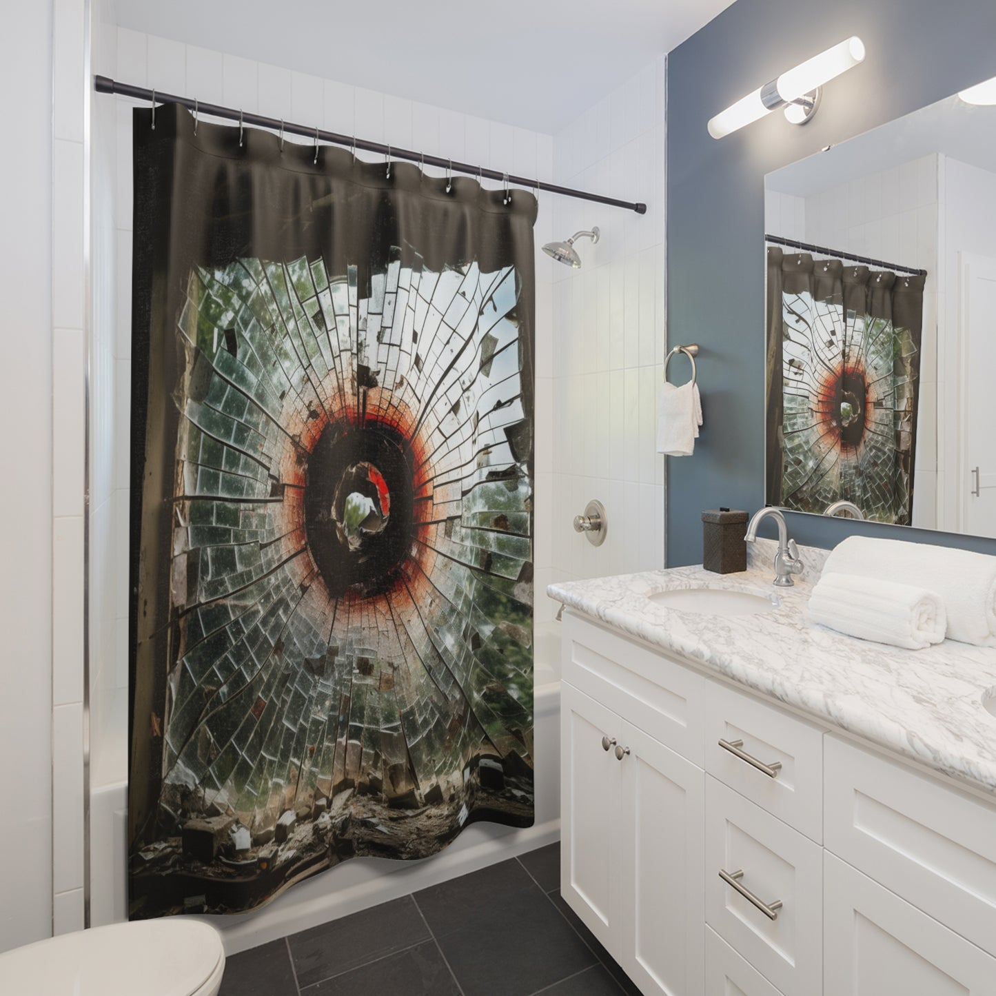 Broken Window Shower Curtain BWSC.002v1